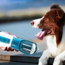 3-in-1 Portable Pet Water Bottle — 300ml Cup, 100g Food Container & Waste Bag Compartment
