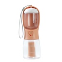 3-in-1 Portable Pet Water Bottle — 300ml Cup, 100g Food Container & Waste Bag Compartment