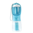 3-in-1 Portable Pet Water Bottle — 300ml Cup, 100g Food Container & Waste Bag Compartment