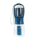 3-in-1 Portable Pet Water Bottle — 300ml Cup, 100g Food Container & Waste Bag Compartment