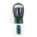 3-in-1 Portable Pet Water Bottle — 300ml Cup, 100g Food Container & Waste Bag Compartment