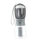3-in-1 Portable Pet Water Bottle — 300ml Cup, 100g Food Container & Waste Bag Compartment