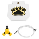 Step-On Outdoor Dog Water Fountain with Paw Pedal, 1m Hose & 2-Way Splitter — Iron + Plastic, White (Medium/Large Dogs)