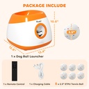 Automatic Dog Ball Launcher — 26–79 ft Range, 5200mAh Rechargeable, Remote & 6 Balls (Orange)
