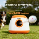 Automatic Dog Ball Launcher — 26–79 ft Range, 5200mAh Rechargeable, Remote & 6 Balls (Orange)