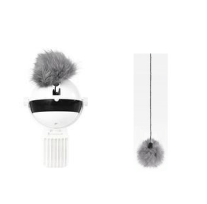 Electronic Motion Cat Toy with Real Fur Ball & Rope — ABS Interactive Chase Toy