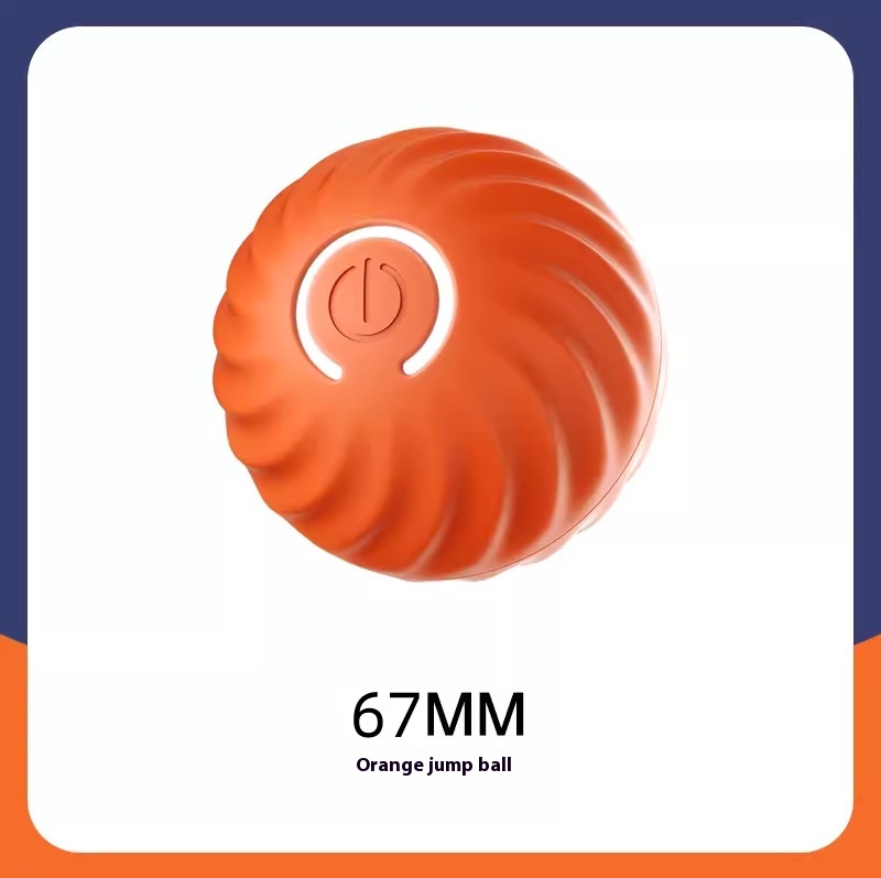 Dog Chew & Jump Ball — Thick Rubber Core with Plastic Shell, USB-Powered Interactive Chase Toy