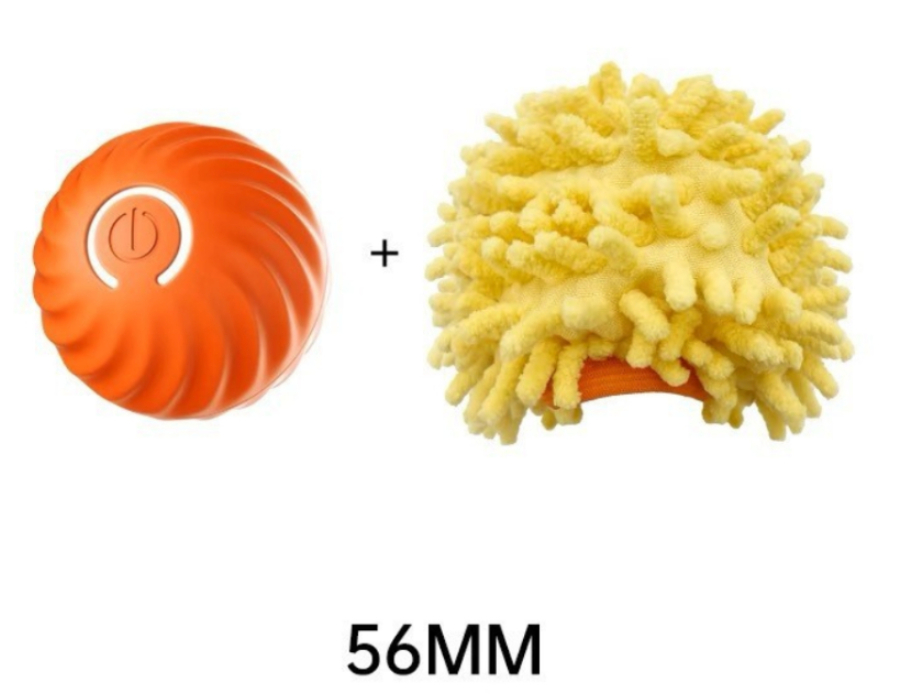 Dog Chew & Jump Ball — Thick Rubber Core with Plastic Shell, USB-Powered Interactive Chase Toy