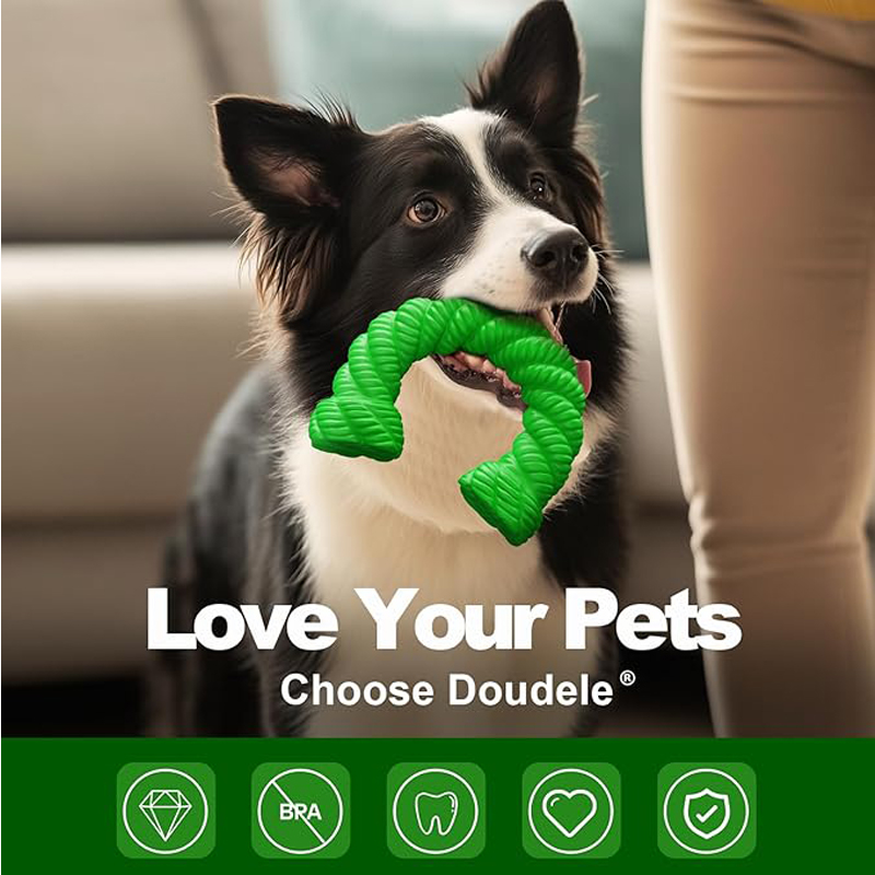 Natural Rubber Horseshoe Chew Toy for Medium & Large Dogs — Durable Training & Fetch Toy