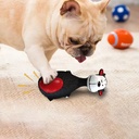 Meow Pet 4pc Latex Squeaky Animal Dog Chew Toys — 13×7×4 cm Puppy Teething Set (White/Black/Purple/Brown)