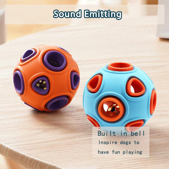 Dog Rubber Ball with Bell Sound, 2-Pack — 2" Interactive Chew & Fetch Toy for Puppies & Small Dogs