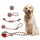Set of 5 Christmas Rope Dog Chew Toys — Polyester/Cotton Interactive Puppy Toys for Small & Medium Dogs