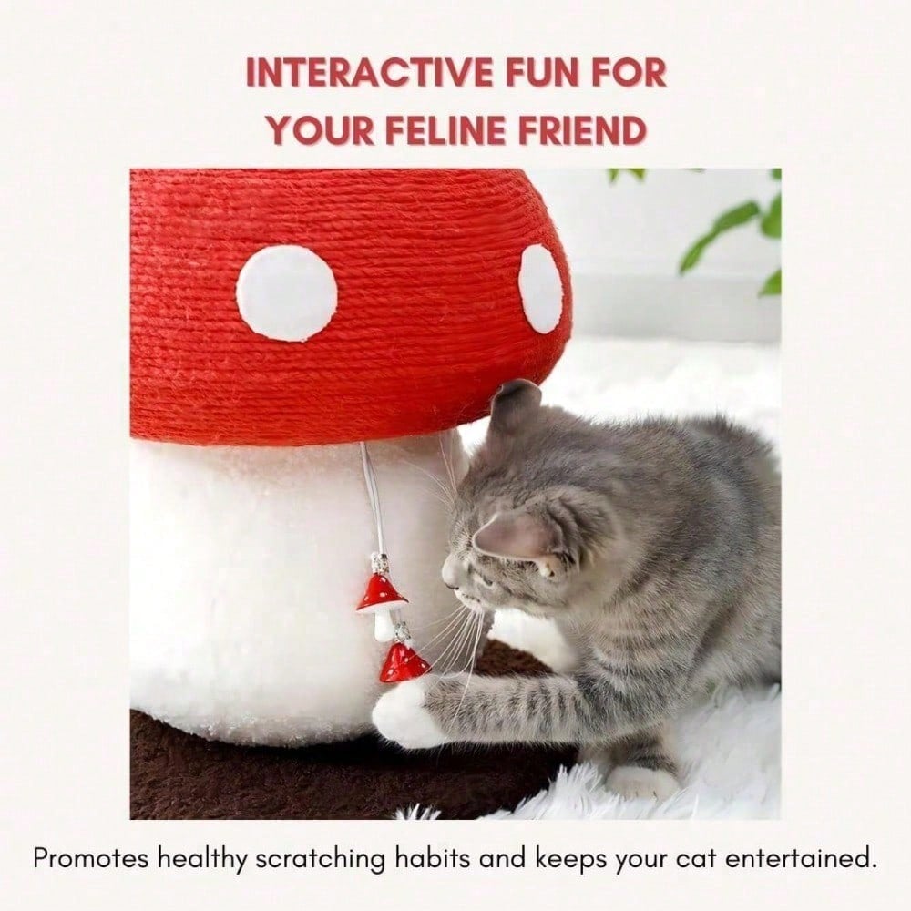 Mushroom Cat Scratching Post Unique Design, Sisal Wrapped, Ideal For Medium And Small Cats, No Assembly Required Cat Stuff Cat Tree Tower Cat Toys