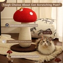 Mushroom Cat Scratching Post Unique Design, Sisal Wrapped, Ideal For Medium And Small Cats, No Assembly Required Cat Stuff Cat Tree Tower Cat Toys