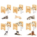 Dog Food Neck Protection Wooden Pet Bowl Rack