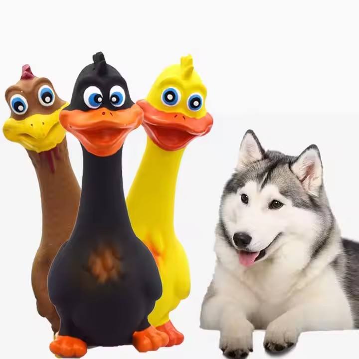 [PBX-V-000061] 3pcs  Latex Screaming Chicken Toys Eco Friendly TPR Pet Squeaky Dog Interactive Play Chew Toys