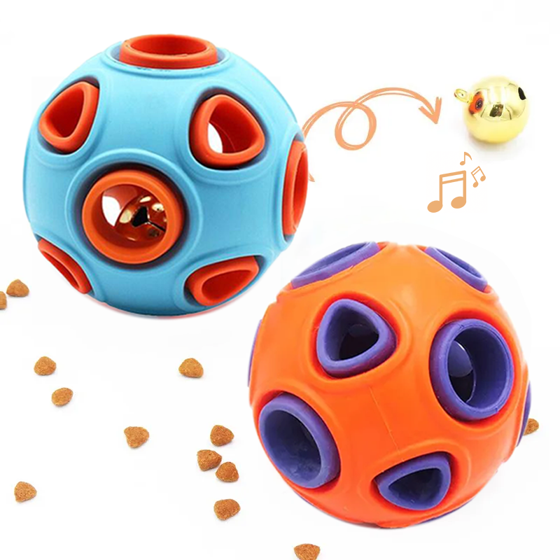 [PBX-V-000134] Dog Rubber Ball With Bell Sound, 2-Pack, Interactive Pet Chew Toy For Puppies And Small Dogs.Please Note That Both Items Shipped Are Intended As Bells And Do Not Include Lights. (Two Medium Balls)