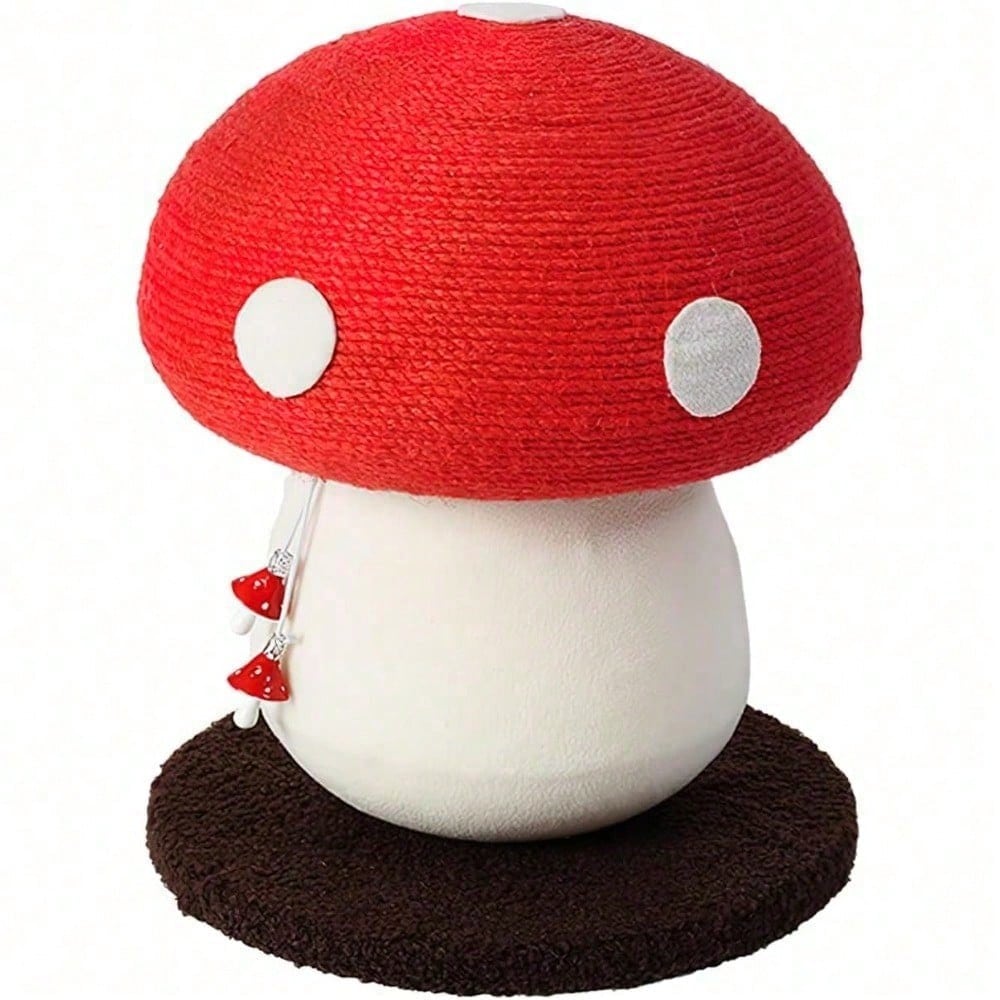 [PBX-T-004631] Mushroom Cat Scratching Post Unique Design, Sisal Wrapped, Ideal For Medium And Small Cats, No Assembly Required Cat Stuff Cat Tree Tower Cat Toys (RED HSMPJ600003)