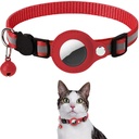 Reflective Collar Waterproof Holder Case For Airtag Air Tag Airtags Protective Cover Cat Dog Kitten Puppy Nylon Collar Yellow set1