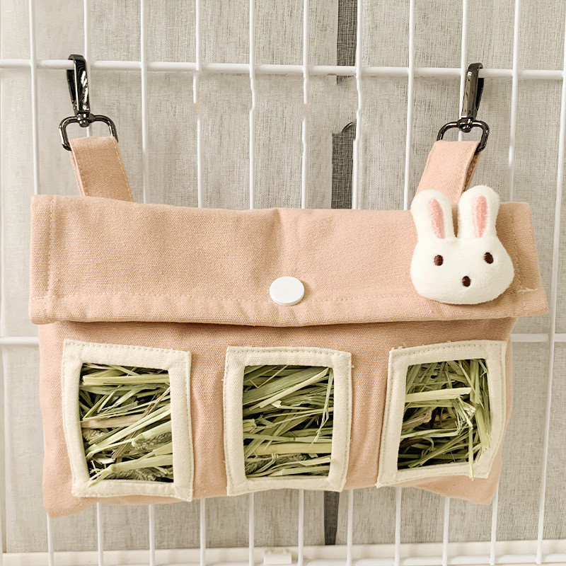 [PBX-V-002956] Rabbit Large Capacity Canvas Straw Bag Christmas Large (Orange Pink, Small)