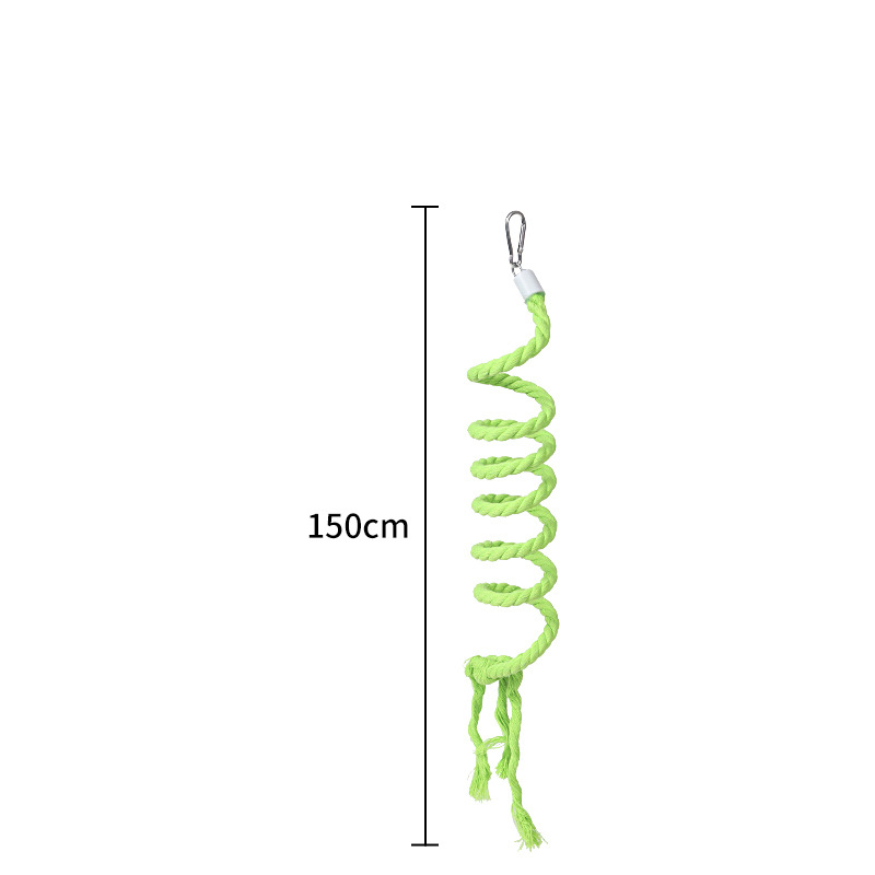 [PBX-T-004657] Gradient Colorful Bird Rope Perch Stand For Bird Cages Bendable Climbing Rope Cage Accessory Toy For Cockatiel Parakeet Sugar Glider (Green)