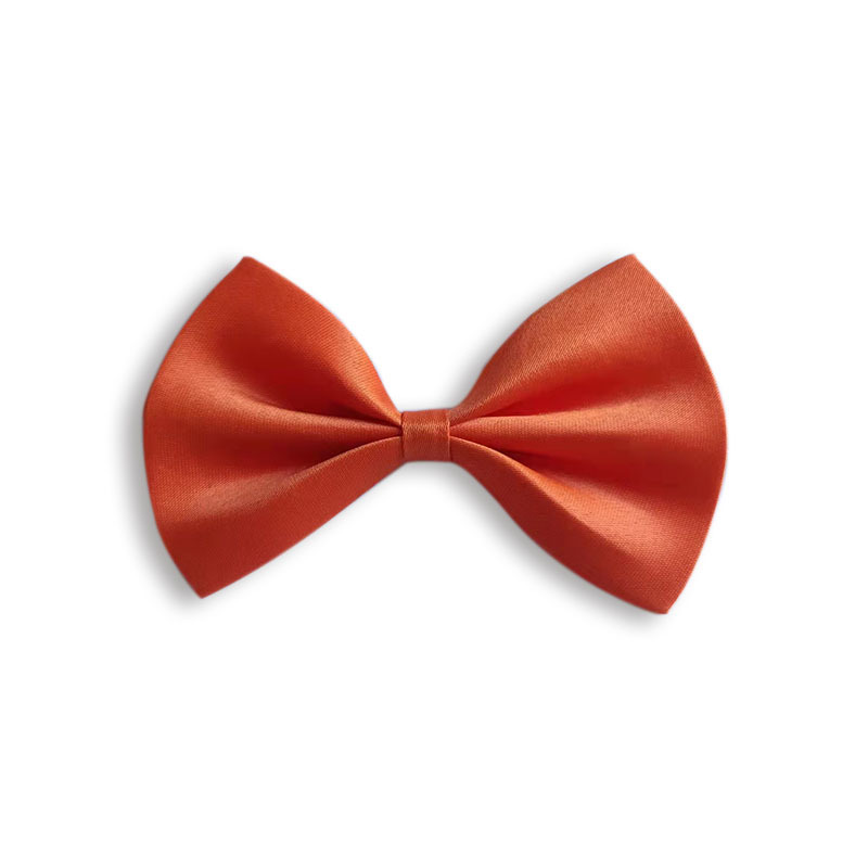 [PBX-V-002994] Simple Solid Color Bow Pet Collar Dark Pink (Orange)