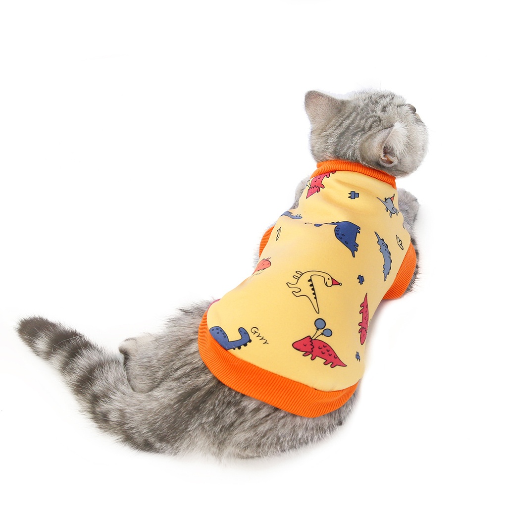 [PBX-V-003054] Cat Clothes Autumn And Winter Clothing Yellow Smile XL (Yellow Dinosaur, L)